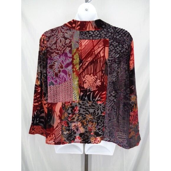 Laura Ashley Woman Velvet Burnout Top Plus Size 2X Silk Rayon Blend Whimsigoth - Picture 2 of 16